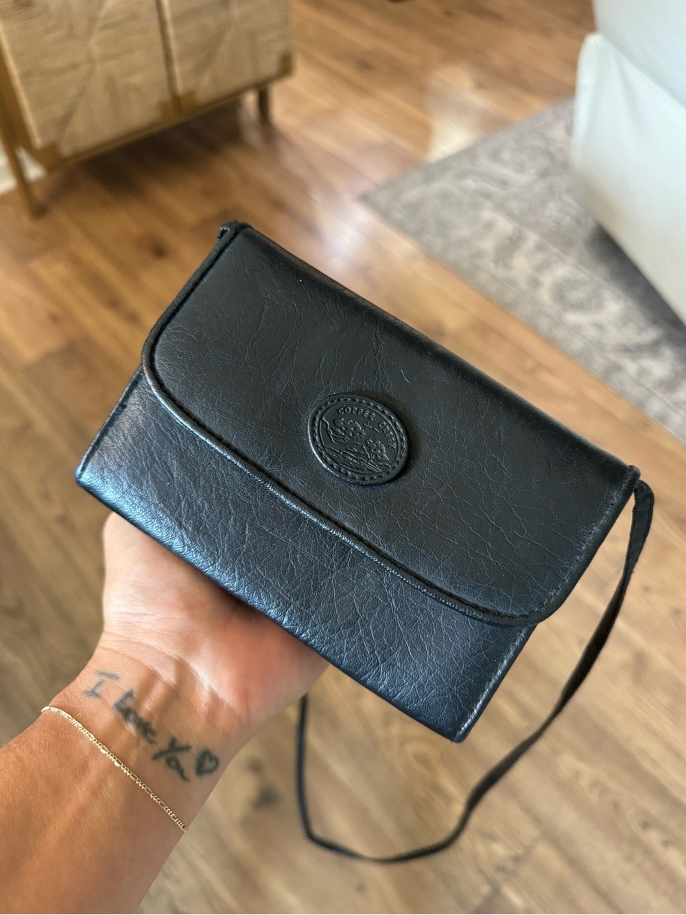Cooper Creek Black Crossbody Leather Wallet Purse